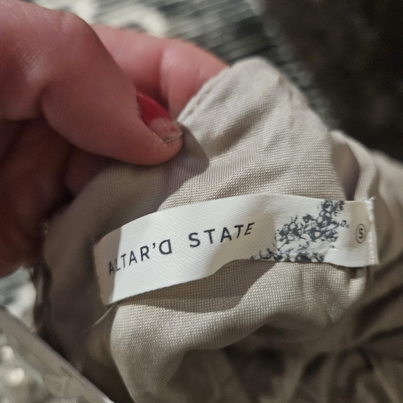 ALTAR’D STATE Champagne Sequin Strapless Maxi Dress Slit NWT Size S - Picture 5 of 16